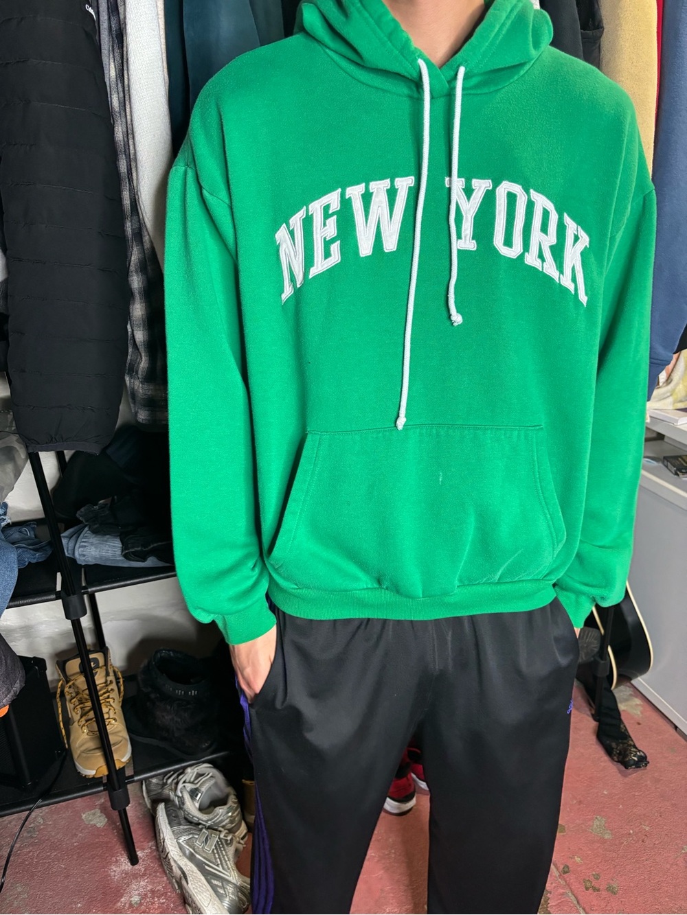 Forever 21 Green 'New York' Pullover Hoodie